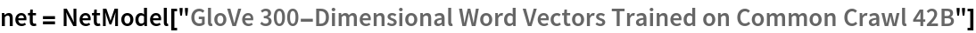 net = NetModel[
  "GloVe 300-Dimensional Word Vectors Trained on Common Crawl 42B"]